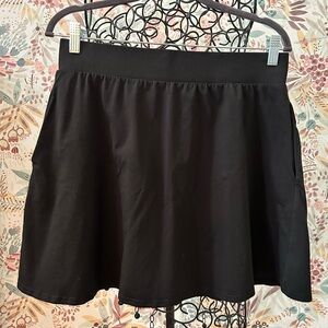 Pact Fit & Flare Organic Cotton Black Skater Mini Skirt Size Large Pockets